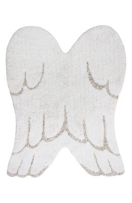 Lorena Canals Mini Wings Washable Cotton Blend Rug in Ivory Linen Pearl Grey
