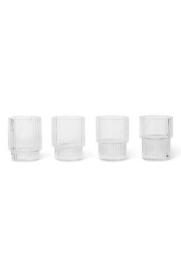 ferm LIVING Set of 4 Ripple Glasses in Clear