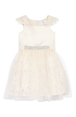 Us Angels The Sarah Floral Lace Dress in Champagne