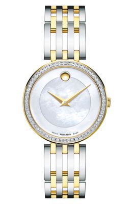 Movado 'Esperanza' Diamond Bezel Bracelet Watch