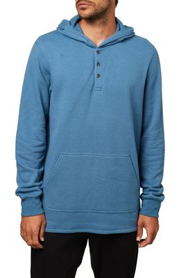 O'Neill Olympia Thermal Knit Hoodie in Blue Shadow
