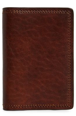 Bosca Dolce Contrast Bifold Card Holder in Brown/red