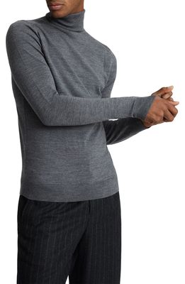 Reiss Caine Turtleneck Wool Sweater in Mid Grey Melange