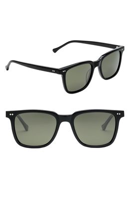 Electric Birch 53mm Polarized Square Sunglasses in Gloss Black/Grey