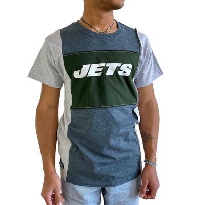 Men's Refried Apparel Heather Charcoal New York Jets Sustainable Split T-Shirt