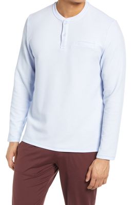 Zella Thermal Performance Henley in Blue Feather Heather