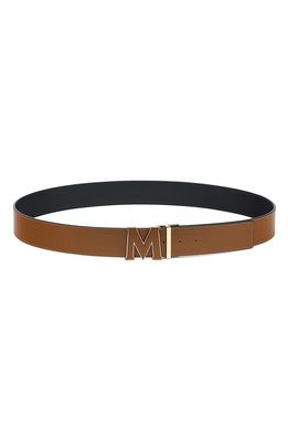 MCM Claus Reversible Leather Belt in Toffee