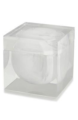 Kassatex Ducale Cotton Ball Jar in White/Black