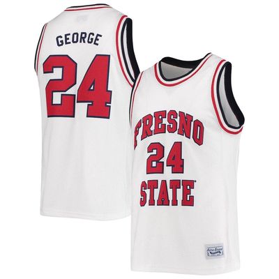Men's Original Retro Brand Paul George White Fresno State Bulldogs Commemorative Classic Basketball Jersey