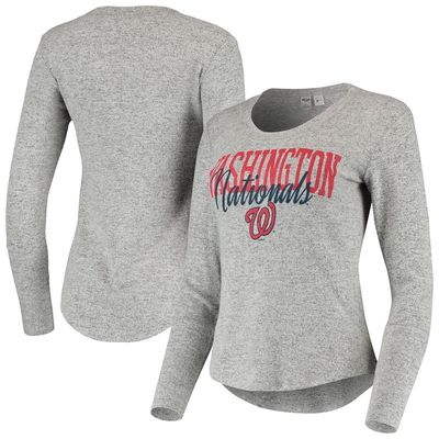 Women's Concepts Sport Heathered Gray Washington Nationals Tri-Blend Long Sleeve T-Shirt