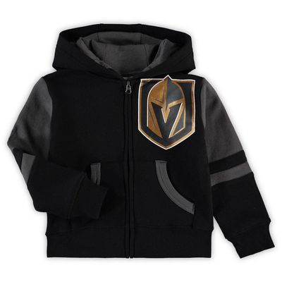 Outerstuff Preschool Black Vegas Golden Knights Faceoff Fleece Full-Zip Hoodie Jacket