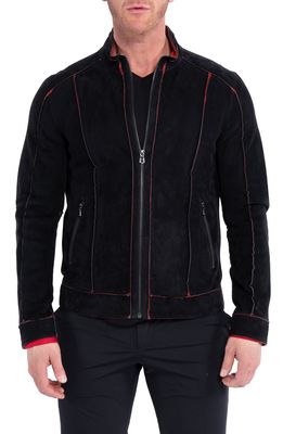 Maceoo Quilted Leather Jacket in Black