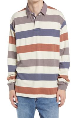 BDG Urban Outfitters Men's Stripe Cotton Rugby Shirt in Stone