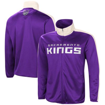 Men's G-III Sports by Carl Banks Purple/White Sacramento Kings Zone Blitz Tricot Full-Zip Track Jacket