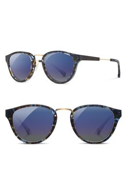 Shwood 'Ainsworth' 49mm Polarized Sunglasses in Blue Nebula/Gold/Blue Flash
