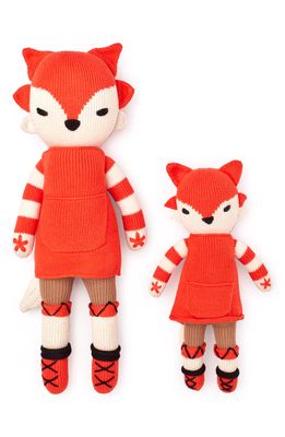 Cuddoll Foster Fox 20" Hand-Knit Stuffed Animal in Red
