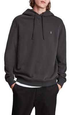 AllSaints Ollie Oversize Cotton Pullover Hoodie in Washed Black
