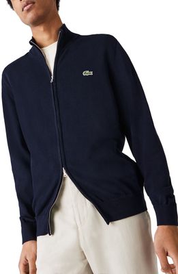 Lacoste Two Way Zip Jacket in Navy Blue