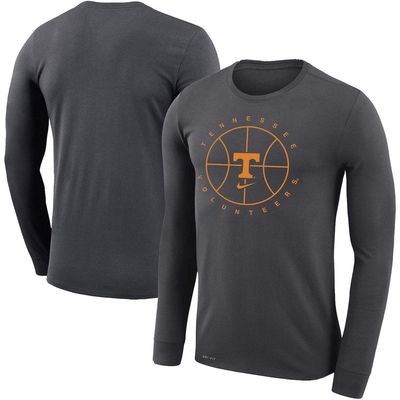 Men's Nike Anthracite Tennessee Volunteers Basketball Icon Legend Performance Long Sleeve T-Shirt