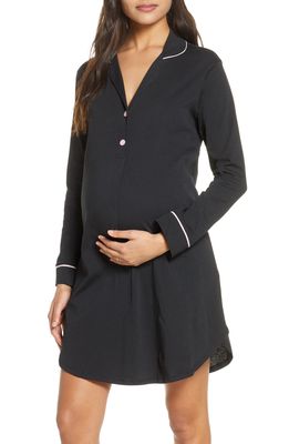 Belabumbum Maternity/Nursing Nightshirt in Black