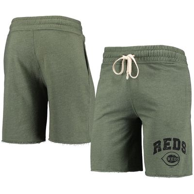 Men's Concepts Sport Heathered Olive Cincinnati Reds Mainstream Tri-Blend Shorts in Green