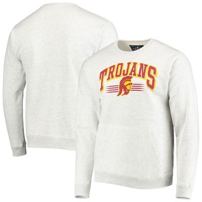 Men's League Collegiate Wear Heathered Gray USC Trojans Upperclassman Pocket Pullover Sweatshirt in Heather Gray