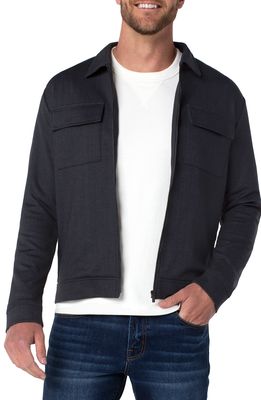 Liverpool Los Angeles Zip Shirt Jacket in Grey/Black Herringbone