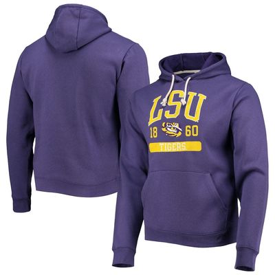 Men's League Collegiate Wear Purple LSU Tigers Volume Up Essential Fleece Pullover Hoodie