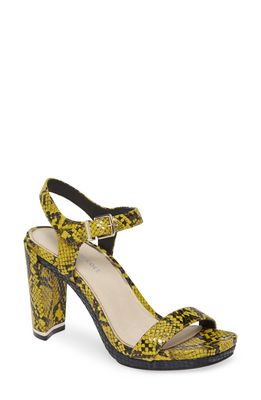 Kenneth Cole New York Andra Sandal in Cyber Yellow Faux Leather