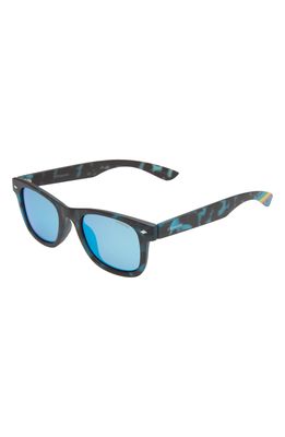 Polaroid 45mm Polarized Rectangle Sunglasses in Havana Blue/Grey Blue Mirror