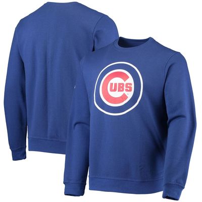 Men's Stitches Royal Chicago Cubs Logo Pullover Sweatshirt