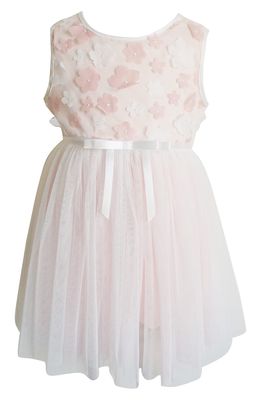 Popatu 3D Floral Tulle Dress in Peach