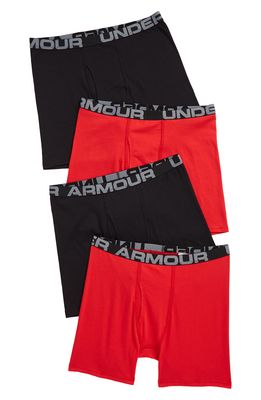 Under Armour Kids' 4-Pack Boxer Briefs Set in Red