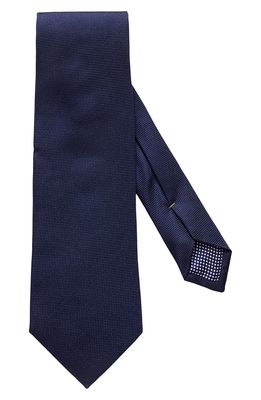 Eton Solid Silk Tie in Navy