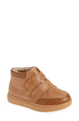 Consciously Baby Leather High Top Sneaker in Aged Camel