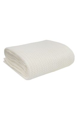Living Textiles Organic Cotton Thermal Knit Baby Blanket in White