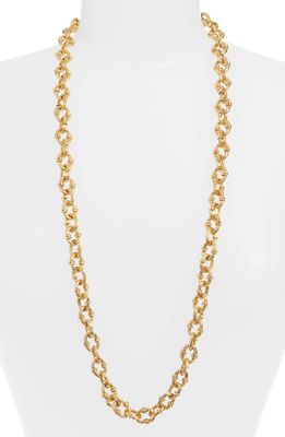 Karine Sultan Textured Long Chain Necklace in Gold