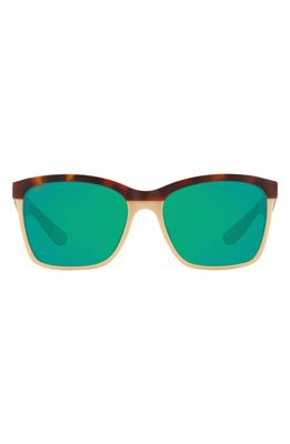 Costa Del Mar 55mm Polarized Square Sunglasses in Cream
