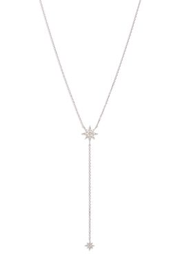 Anzie White Sapphire Star Y-Necklace in Silver/White