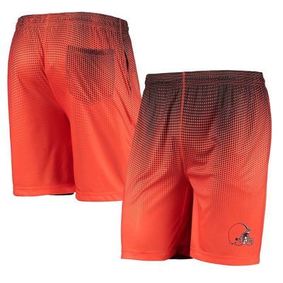 Men's FOCO Orange/Brown Cleveland Browns Pixel Gradient Training Shorts