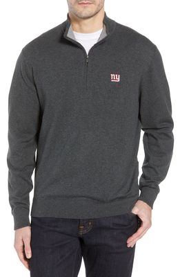 Cutter & Buck New York Giants - Lakemont Regular Fit Quarter Zip Sweater in Charcoal Heather