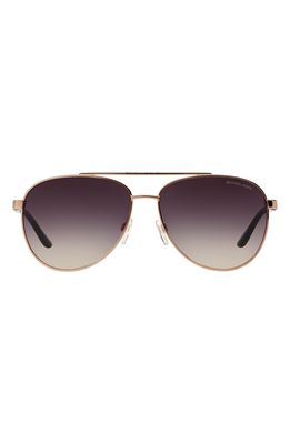 Michael Kors 59mm Aviator Sunglasses in Rose Gold/Violet Gradient