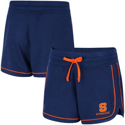 Women's Colosseum Navy Syracuse Orange Lil Sebastian Tri-Blend Shorts
