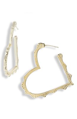 Kendra Scott Sophee Heart Hoop Earrings in Gold