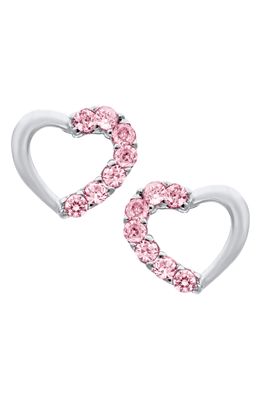 Mignonette Open Heart Sterling Silver & Cubic Zirconia Earrings