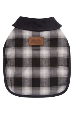 Pendleton Reversible Ombre Plaid Dog Coat in Charcoal Ombre Plaid