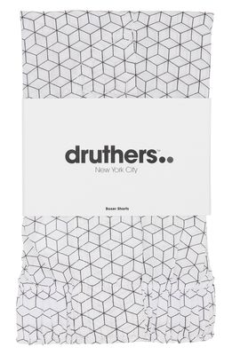 Druthers Cubes Organic Cotton Boxers in White