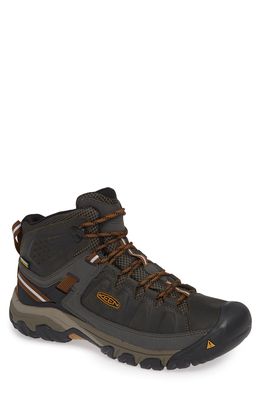 KEEN Targhee III Mid Waterproof Hiking Boot in Black Olive/Golden Brown
