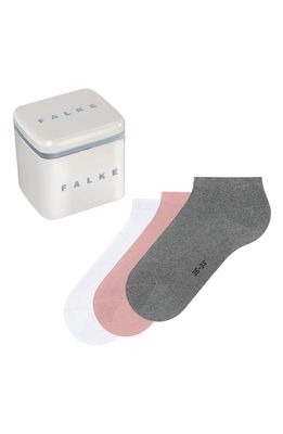 Falke Happy Assorted 3-Pack Sneaker Socks in Light Grey/Blossom/Black
