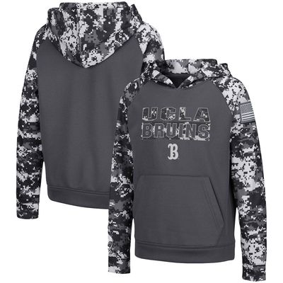 Youth Colosseum Charcoal UCLA Bruins OHT Military Appreciation Digital Camo Raglan Pullover Hoodie